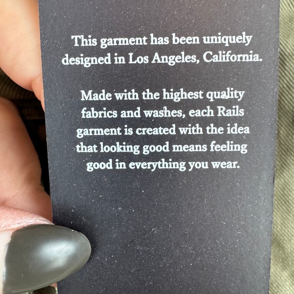 NWT Rails Olive Green Nola Military Utility Skirt Cotton Canvas Belt Size Medium - Picture 8 of 16